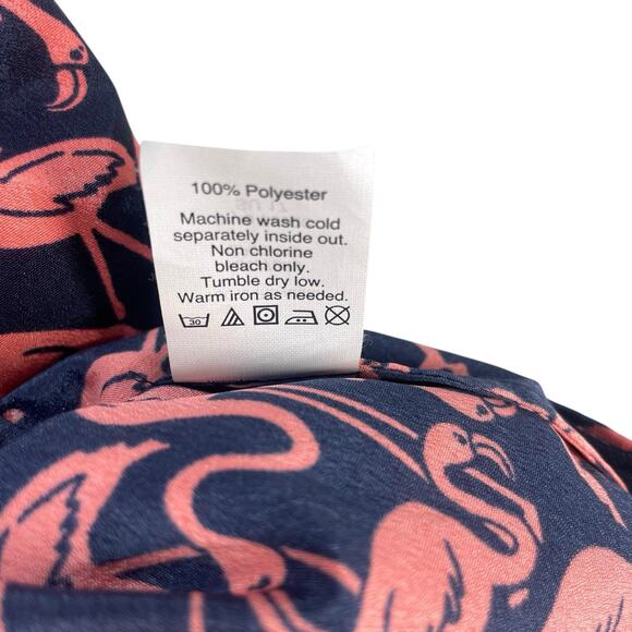 J Crew Flamingo Spaghetti Strap Racer Back Cami Top Womens Size 6 All Over Print - Picture 5 of 9